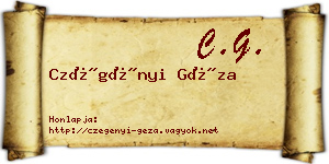Czégényi Géza névjegykártya
