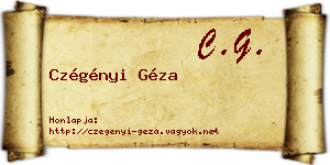 Czégényi Géza névjegykártya